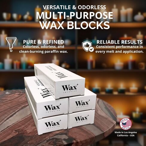Multi-Purpose Paraffin Wax Blocks – Ideal for Candle Making, Canning, Waterproofing, Metal Protection, and More (1lb. Block, 2lb. Blocks, 3lb. Blocks, 6lb. Blocks) (1lb. Block) in Saudi Arabia