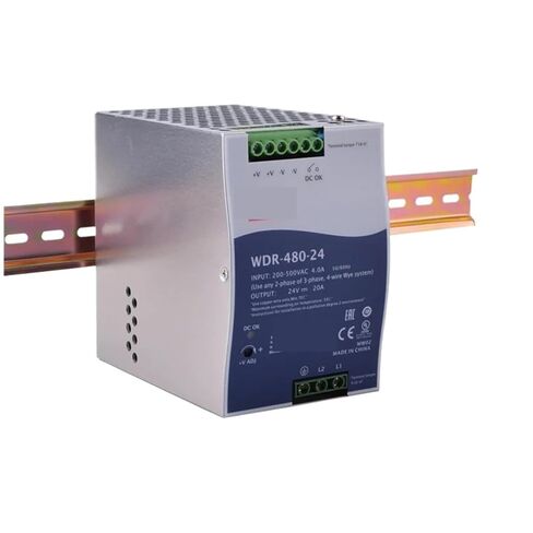 1 قطعة سلسلة WDR-480 WDR-480-24 20 فولت 20A WDR-480-48 48 فولت 10A 480 واط مخرج واحد صناعي DIN السكك الحديدية مصدر الطاقة (WDR-480-24) in Kuwait