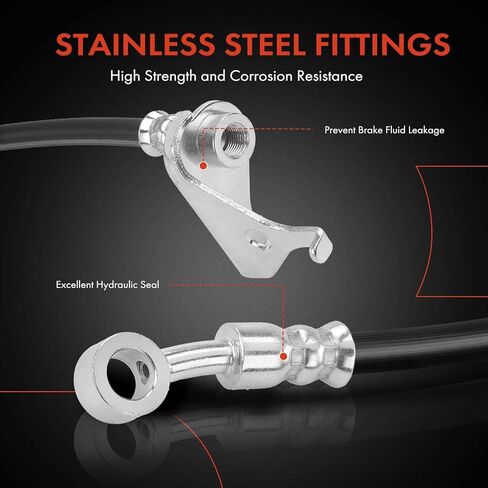 A-Premium Front Driver Brake Hydraulic Hose Compatible with Honda Models - Fit 2009-2014, CR-Z 2011-2015, 1.5L - Replace# 01465SZTG01 in Kuwait