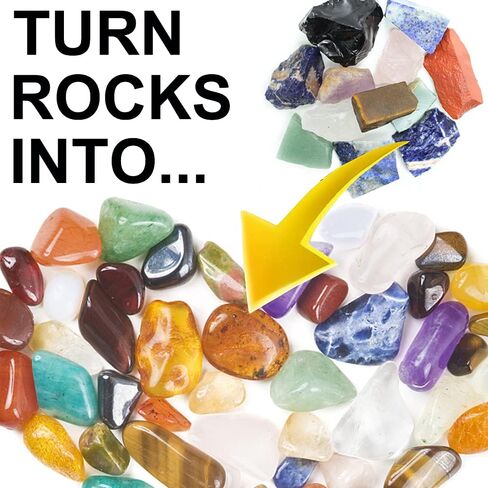 3.6LB Professional Rock Tumbler Kit, 3 Speed Settings & Digital 9-Day Timer, Rough Gemstones, 4 Polishing Grits in Saudi Arabia