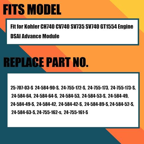 2458490-S ملف الإشعال شرارة DSAI وحدة متقدمة مناسبة لـ Kohler CH740 CV740 SV735 SV740 GT1554 محرك استبدال الجزء رقم 2458489-S 2458464-S 2458453-S 2458449-S 24-755-172-S 24-755-173-س in Kuwait