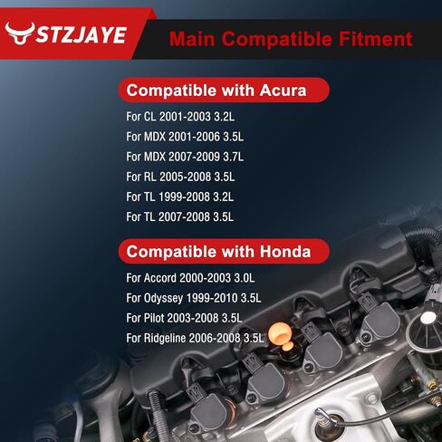 ملفات الإشعال UF242 مجموعة سدادات إشعال إيريديوم مكونة من 6 قطع متوافقة مع Acura CL 2001-2003، لـ 2001-2009 MDX، لـ RL 2005-2008، لـ 1999-2008 TL، لـ Honda Accord 2000-2003، لـ 1999-2010 Odyssey Black in Kuwait