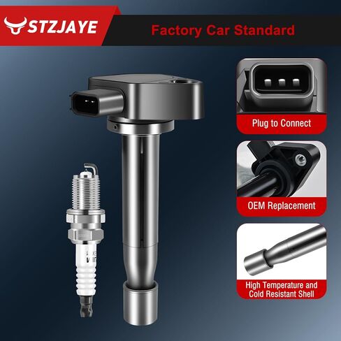 ملفات الإشعال UF242 مجموعة سدادات إشعال إيريديوم مكونة من 6 قطع متوافقة مع Acura CL 2001-2003، لـ 2001-2009 MDX، لـ RL 2005-2008، لـ 1999-2008 TL، لـ Honda Accord 2000-2003، لـ 1999-2010 Odyssey Black in Kuwait