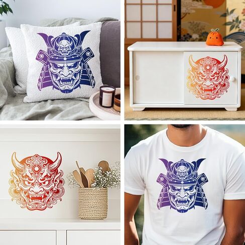 MAYJOYDIY 2 Styles Swordsman Stencils Reusable Drawing Template with Paint Brush Japanese Style Samurai 11.8×11.8" for Home Decoration Wood Wall Canvas Furniture in Kuwait