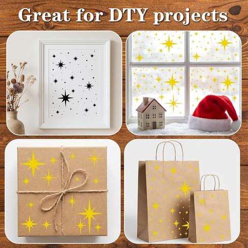 6 Pcs Large Star Stencil for Painting, Reusable Paint Stencils Small Twinkle Wall Drawing Stencils for Wood DIY Craft Canvas Fabric Home Decoration in Saudi Arabia
