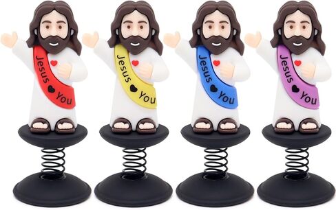 لوحة القيادة Yelakey Jesus Bobblehead Jesus مع وجه مبتسم يباركك إكسسوارات السيارات المسيحية والمؤمنين الدينيين ديكور المنزل مع وسادة لاصقة (متعدد الألوان) in Saudi Arabia