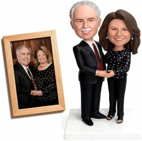 Custom Bobble-Heads Figurine Customized Doll, A Couple Holding Hands Custom Bobble Head, Bobble Head Figures Handmade Personalized Sculpture Gift for Couple in Saudi Arabia