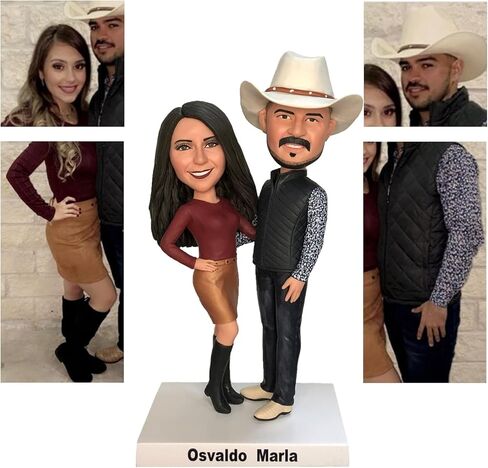 Custom Bobble-Heads Figurine Customized Doll, A Couple Holding Hands Custom Bobble Head, Bobble Head Figures Handmade Personalized Sculpture Gift for Couple in Saudi Arabia