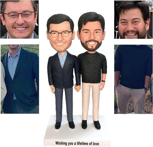 Custom Bobble-Heads Figurine Customized Doll, A Couple Holding Hands Custom Bobble Head, Bobble Head Figures Handmade Personalized Sculpture Gift for Couple in Saudi Arabia