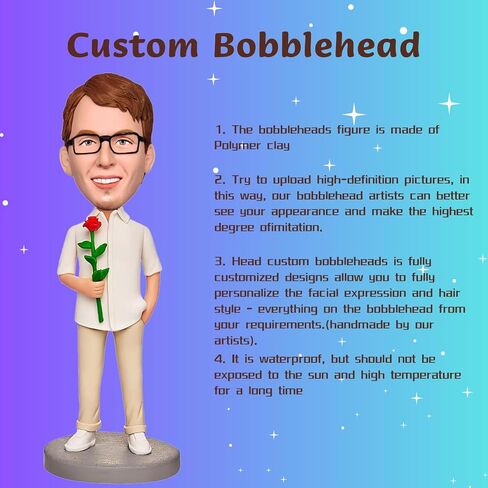 Custom Bobble-Heads Figurine Customized Doll, A Couple Holding Hands Custom Bobble Head, Bobble Head Figures Handmade Personalized Sculpture Gift for Couple in Saudi Arabia