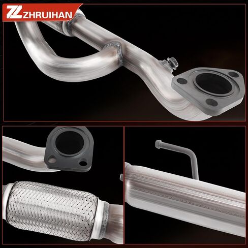 409 Stainless Steel Exhaust Stainless Y Flex Pipe Compatible with 2009 2010 2011 2012 2013 2014 Pilot 3.5L V6，Repklace OE : 73011, 38016, 2100-424935 EPA in Saudi Arabia