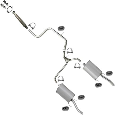 Exhaust Resonator, Y Pipe and Muffler System Kit Compatible with Chevy Impala 06-09 5.3L | Northeastern Exhaust | Includes Clamps, Gasket, Hangers and Bolt Kit | Direct-Fit Replacement in Kuwait