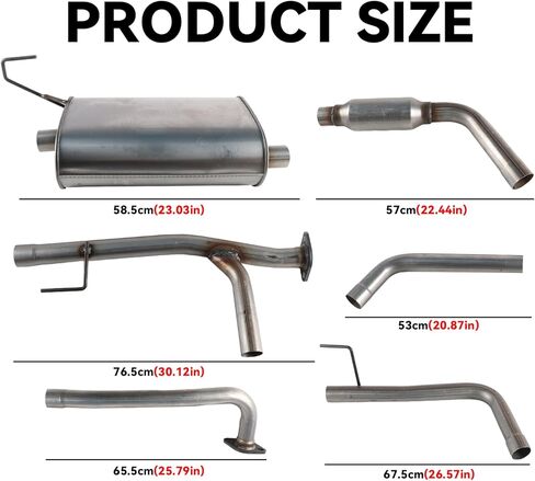 Exhaust Resonator Muffler Tail Pipe Exhaust Kit Compatible with Nissan Frontier 4.0L 2005-2019 Stainless Steel | Northeastern Exhaust | Free Gaskets and Clamps Included | Direct-Fit in Kuwait