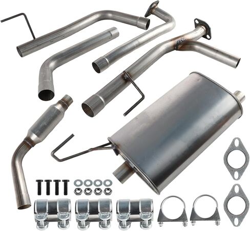 Exhaust Resonator Muffler Tail Pipe Exhaust Kit Compatible with Nissan Frontier 4.0L 2005-2019 Stainless Steel | Northeastern Exhaust | Free Gaskets and Clamps Included | Direct-Fit in Kuwait