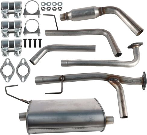Exhaust Resonator Muffler Tail Pipe Exhaust Kit Compatible with Nissan Frontier 4.0L 2005-2019 Stainless Steel | Northeastern Exhaust | Free Gaskets and Clamps Included | Direct-Fit in Kuwait