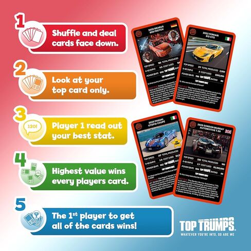 لعبة بطاقات Top Trumps Gumball 3000 Sports Cars - ألعاب عائلية للأطفال والكبار - ألعاب تعليمية - ألعاب بطاقات للأطفال للاعبين فما فوق - ألعاب بطاقات للعائلات - حروب البطاقات - للأطفال بعمر 6 سنوات فما فوق in Kuwait
