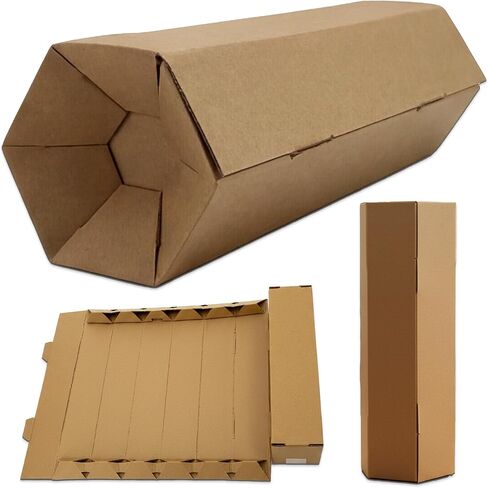 Jestik Hexagon Corrugated Foldable Kraft Paperboard Rolling Box | Durable Gift Packaging Box | Eco-Friendly Kraft Paper Gift Boxes for Presents, Party Favors & Storage (Small, Pack of 6) in Kuwait
