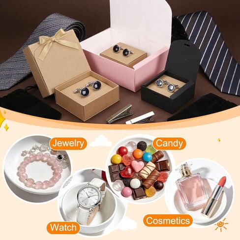 PATIKIL Gift Boxes with Lids, (10.6 x 7.8 x 3.1 Inch, White) (10 Pcs), Kraft Paper Bridesmaid Proposal Box with Blue Wrap Ribbons for Christmas Birthday Wedding Graduation Party in Kuwait