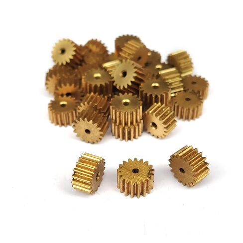 10 pcs 0.3 Module 10/11/12/13/14/15 Tooth Copper Gear Small Module spur Gear 2.28mm Hole(16 Teeth 4mm Thick) in Kuwait