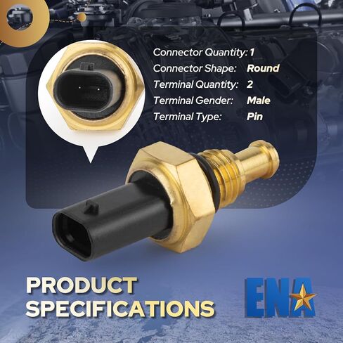 ENA Engine Coolant Temperature Sensor Compatible with Ford Lincoln F150 F250 Super Duty F350 Super Duty Ranger Bronco Edge F650 Nautilus 3.0L 5.2L 6.7L l4 V6 V8 2019 2020 2021 2022 Replaces TX316 in Kuwait