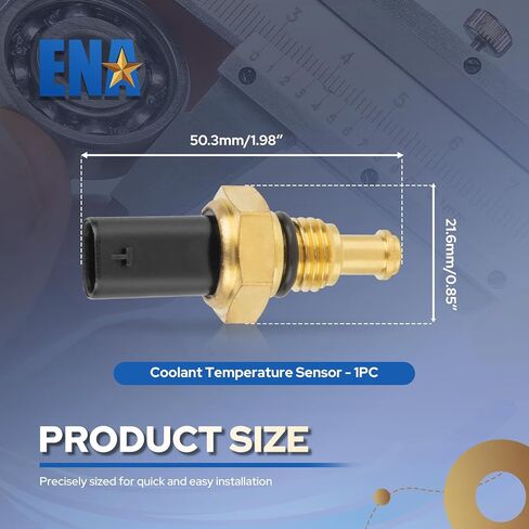 ENA Engine Coolant Temperature Sensor Compatible with Ford Lincoln F150 F250 Super Duty F350 Super Duty Ranger Bronco Edge F650 Nautilus 3.0L 5.2L 6.7L l4 V6 V8 2019 2020 2021 2022 Replaces TX316 in Kuwait