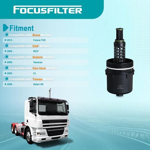 FOCUSFILTER 1936325 OEM Grade Oil Filter Housing Cap, for Van Hool CL 915, VDL Bova FHD2-122, DAF CF85.360, Temsa Safari HD 12, Solaris Vacanza 12, DAF MX Engine, Replaces 1844522, 1643066 in Kuwait