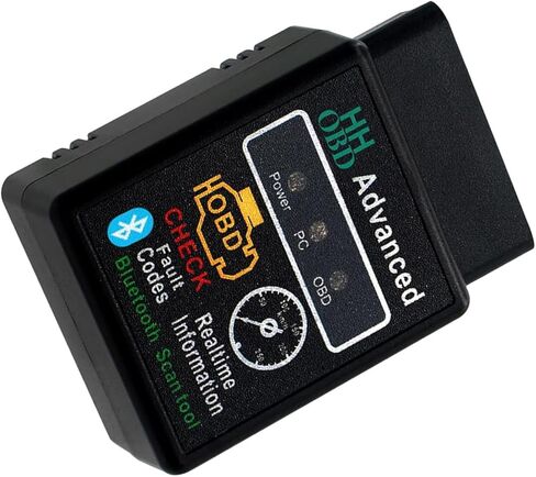 Car OBD2 Bluetooth Diagnostic Tool, Vehicle Code Monitoring Scanner, Fault Code Reset Clear Tools, Universal for iOS & Android & Windows (Black) in Kuwait