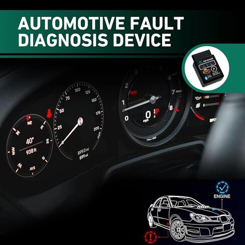 Car OBD2 Bluetooth Diagnostic Tool, Vehicle Code Monitoring Scanner, Fault Code Reset Clear Tools, Universal for iOS & Android & Windows (Black) in Kuwait