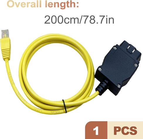كابل enet obd2 لواجهة سلسلة f وg إيثرنت إلى محول obdii موصل 6.6ft rj45 لأدوات تشخيص ترميز وحدة التحكم الإلكترونية يدعم E sys ista bootmod3 mhd bimmercode in Saudi Arabia