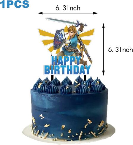 25Pcs Zelda Birthday Party Supplies Pack Includes 1 Cake Topper 24 Cupcake Toppers for Game Zelda-s Party Supplies in Saudi Arabia