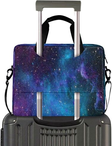 حقيبة كمبيوتر محمول خفيفة الوزن من OREZI باللون الأزرق والأرجواني والبنفسجي ونجوم Galaxy Stars وحقائب كتف للكمبيوتر اللوحي وحقيبة كروس وحقيبة ماسنجر، مقاس 15.6 بوصة in Kuwait
