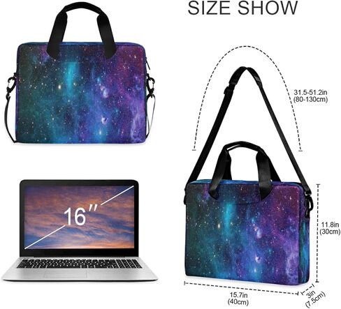 حقيبة كمبيوتر محمول خفيفة الوزن من OREZI باللون الأزرق والأرجواني والبنفسجي ونجوم Galaxy Stars وحقائب كتف للكمبيوتر اللوحي وحقيبة كروس وحقيبة ماسنجر، مقاس 15.6 بوصة in Kuwait