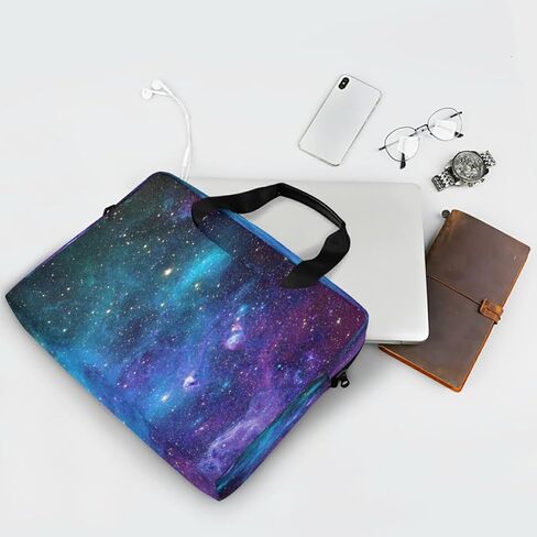 حقيبة كمبيوتر محمول خفيفة الوزن من OREZI باللون الأزرق والأرجواني والبنفسجي ونجوم Galaxy Stars وحقائب كتف للكمبيوتر اللوحي وحقيبة كروس وحقيبة ماسنجر، مقاس 15.6 بوصة in Kuwait