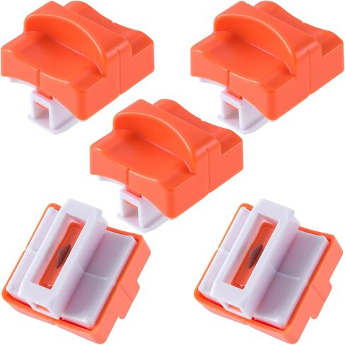 PAGOW 5pcs Paper Cutter Replacement Blades, Orange Hidden Design Paper Trimmer Blades Refill, Spring-Loaded Safeguard Paper Cutter Slider Accessories for A4 A5 Craft in Kuwait
