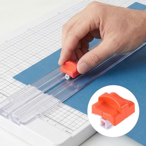PAGOW 5pcs Paper Cutter Replacement Blades, Orange Hidden Design Paper Trimmer Blades Refill, Spring-Loaded Safeguard Paper Cutter Slider Accessories for A4 A5 Craft in Kuwait