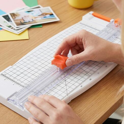 PAGOW 5pcs Paper Cutter Replacement Blades, Orange Hidden Design Paper Trimmer Blades Refill, Spring-Loaded Safeguard Paper Cutter Slider Accessories for A4 A5 Craft in Kuwait