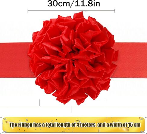 Ribbon Cutting Ceremony Kit with Large Gold Scissors, 157" Red Ribbon, 12" Decorative Bow, and White Gloves for Grand Openings and Business Events (10.2") in Saudi Arabia