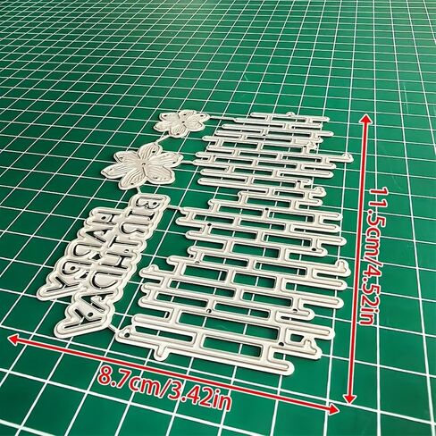 Flower Metal Die Cuts,Letter Words Happy Birthday Grid and Floral Frame Festival Cutting Dies Cut Stencils for DIY Photo Decorative Embossing Paper Dies for Scrapbooking Card Making in Kuwait