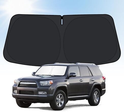Windshield Sun Shade for Toyota Tundra 2022-2026, Car 4-Layer Front Window Covers Sun Visor Protector, Foldable Blocks UV Rays Sunshade Custom Fit for Toyota Tundra Accessories in Saudi Arabia