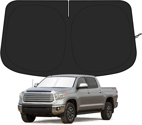 Windshield Sun Shade for Toyota Tundra 2022-2026, Car 4-Layer Front Window Covers Sun Visor Protector, Foldable Blocks UV Rays Sunshade Custom Fit for Toyota Tundra Accessories in Saudi Arabia