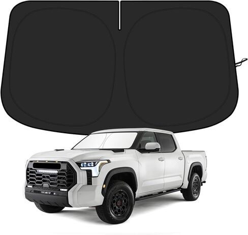 Windshield Sun Shade for Toyota Tundra 2022-2026, Car 4-Layer Front Window Covers Sun Visor Protector, Foldable Blocks UV Rays Sunshade Custom Fit for Toyota Tundra Accessories in Saudi Arabia