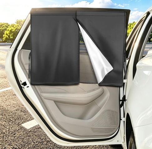Car Window Shades for Side Window with Strong Magnets Automotive Dual Layer Car Rear Windows Sunshades for Baby Universal Sun Shadefor Kid & Pet Black in Saudi Arabia