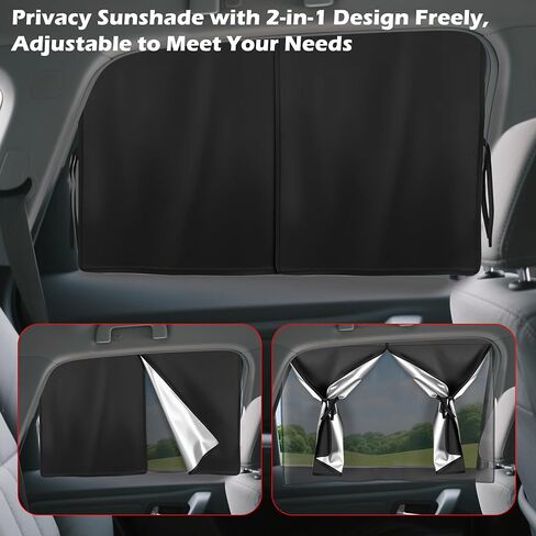 Car Window Shades for Side Window with Strong Magnets Automotive Dual Layer Car Rear Windows Sunshades for Baby Universal Sun Shadefor Kid & Pet Black in Saudi Arabia