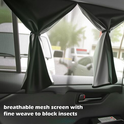 Car Window Shades for Side Window with Strong Magnets Automotive Dual Layer Car Rear Windows Sunshades for Baby Universal Sun Shadefor Kid & Pet Black in Saudi Arabia