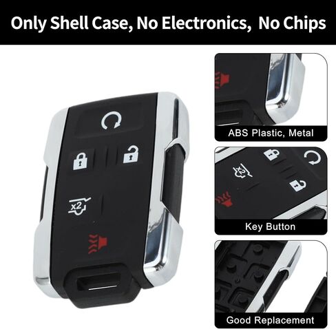 X AUTOHAUX Key Shell Case دخول بدون مفتاح عن بعد مفتاح فوب استبدال الحال بالنسبة لشفروليه تاهو 2015-2019 لسيارة شيفروليه سوبربان 2015-2019 5 أزرار M3N-32337200 in Saudi Arabia