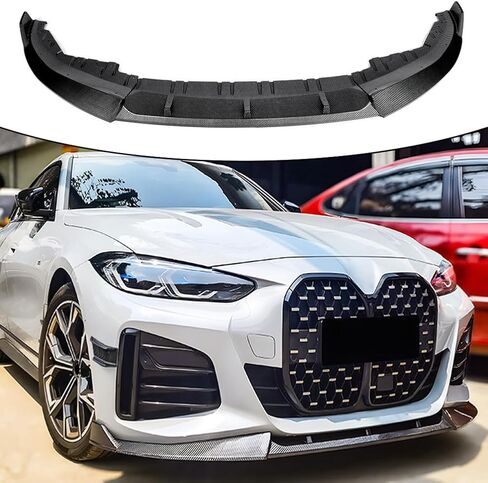 3PC Front Bumper Lip Compatible with BMW 4 Series G26 420i 430i 4-Door M-Sport 2021-2024 ABS Carbon Fiber Pattern Bumper Air Splitter in Kuwait