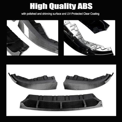 3PC Front Bumper Lip Compatible with BMW 4 Series G26 420i 430i 4-Door M-Sport 2021-2024 ABS Carbon Fiber Pattern Bumper Air Splitter in Kuwait