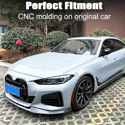 3PC Front Bumper Lip Compatible with BMW 4 Series G26 420i 430i 4-Door M-Sport 2021-2024 ABS Carbon Fiber Pattern Bumper Air Splitter in Kuwait