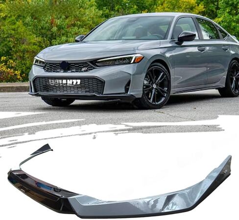 Front Bumper Lip Splitter Compatible with 11th Honda Civic 2025+, Yofer Design 2 Tone Painted Spoiler Body Kit, Pearl White Black in Kuwait