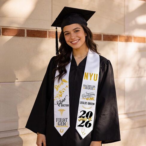 Graduation Stole Sash with Iron-On Class of 2026 Decorations Heat Transfer Vinyl DIY Graduation Stole Sash Customize Personalized HTV Decals Letters Numbers Cutouts Pack Set in Saudi Arabia